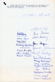 Letter from Deirdre O'Connell of the Focus Theatre signed by 21 additional members of the Focus Theatre,  to Mervyn Wall, Secretary of the Arts Council. (Page 2)